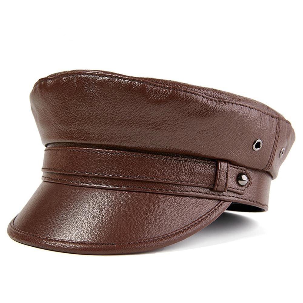 Casquette Gavroche en Cuir Marin - Calfat 1