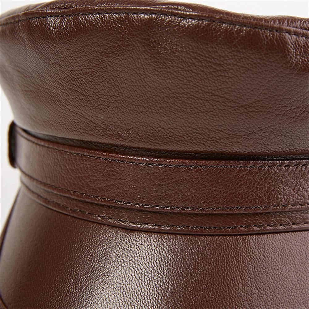Casquette Gavroche en Cuir Marin - Calfat 3