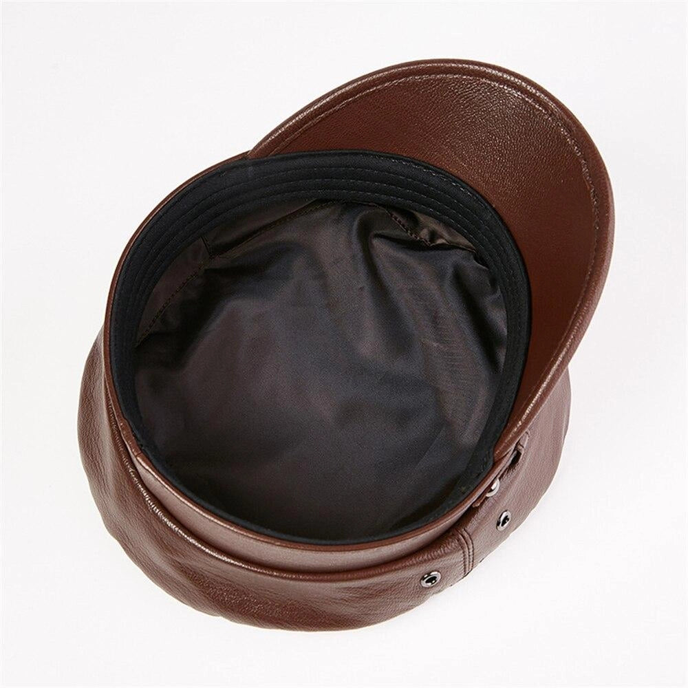 Casquette Gavroche en Cuir Marin - Calfat 4