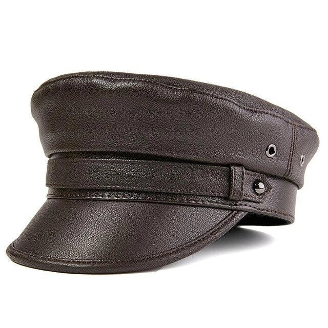 Casquette Gavroche en Cuir Marin - Cuirambré 1