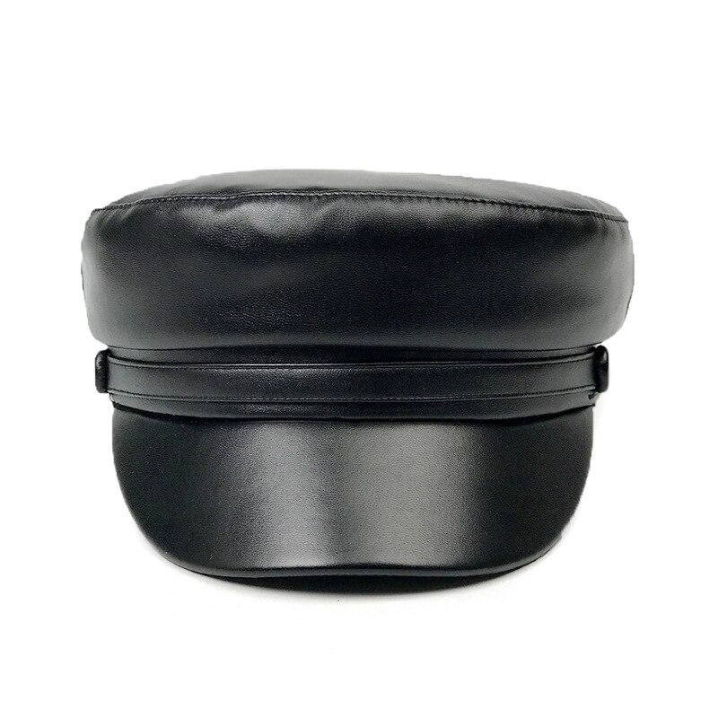Casquette Gavroche en Cuir Noir - Cuirnuit 2
