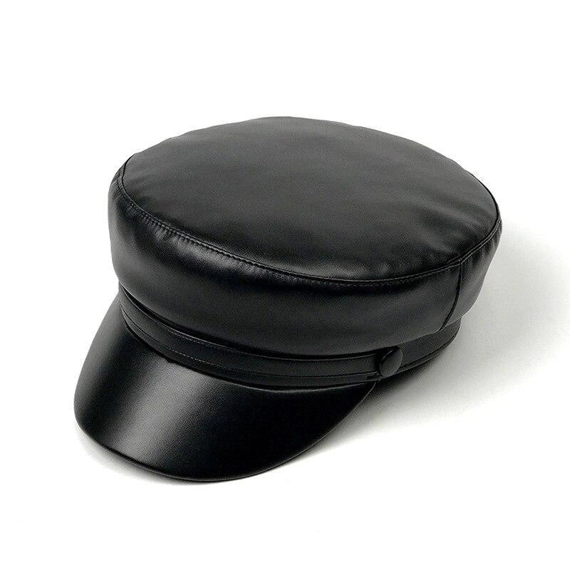 Casquette Gavroche en Cuir Noir - Cuirnuit 3
