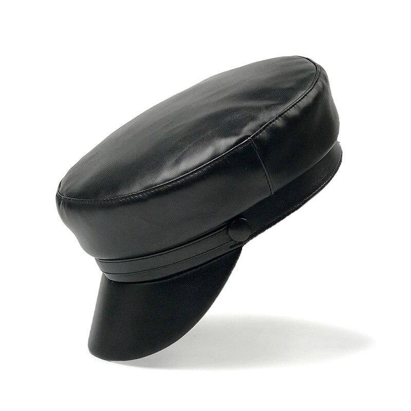 Casquette Gavroche en Cuir Noir - Cuirnuit 4