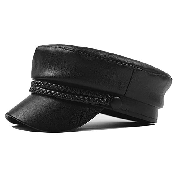 Casquette Gavroche en Cuir Noir - Cuirnuit 6