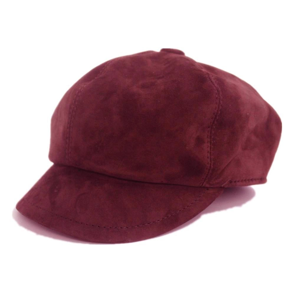 Casquette Gavroche en Cuir Suédé - Bourgogne 1