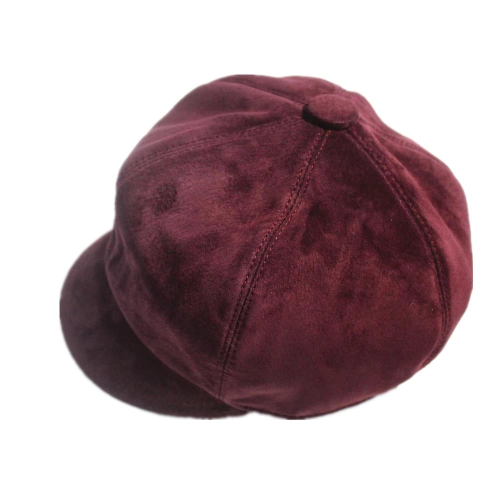 Casquette Gavroche en Cuir Suédé - Bourgogne 3