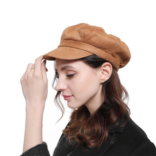 Casquette Gavroche en Daim Camel - Caravansérail 2