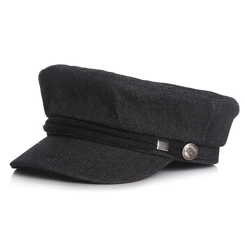 Casquette Gavroche en Denim Noir - Sépale 1