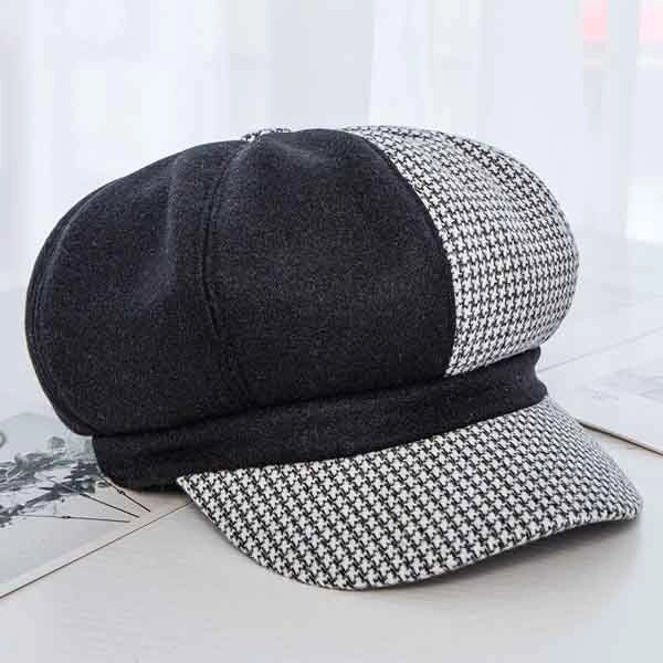 Casquette Gavroche en Laine - Échiquier 2