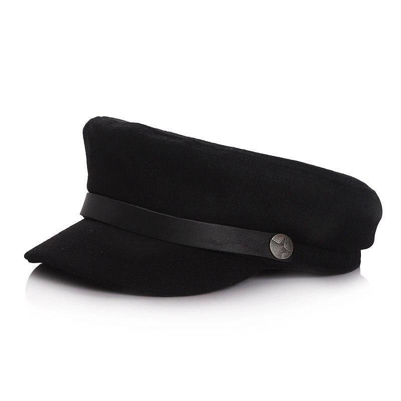 Casquette Gavroche en Laine Noire - Corbeau 1