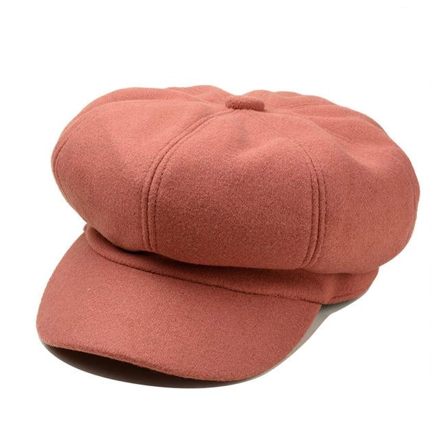 Casquette Gavroche en Laine - Saumonelle 1