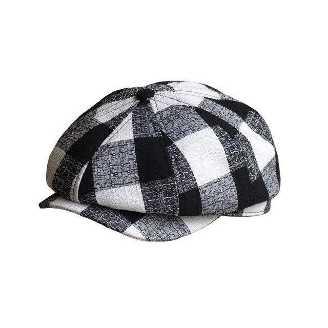 Casquette Gavroche en Lin à Carreaux - Domino 1