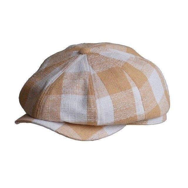 Casquette Gavroche en Lin à Carreaux - Saffran 1