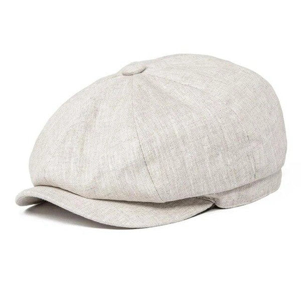 Casquette Gavroche en Lin Gris Clair - Lumen 1