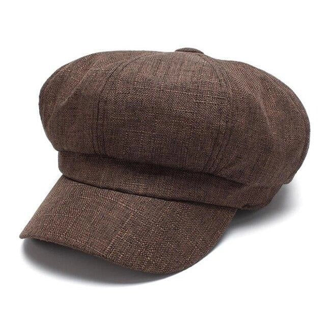 Casquette Gavroche en Lin Marron - Broussin 1