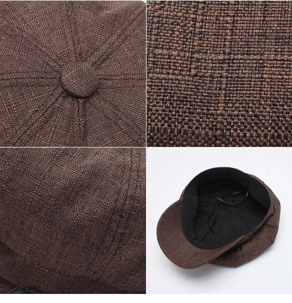 Casquette Gavroche en Lin Marron - Broussin 2