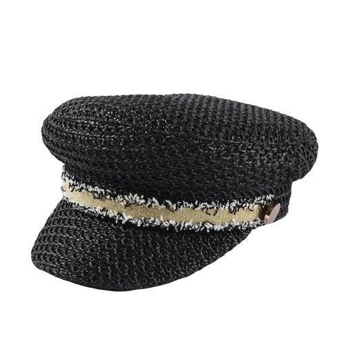 Casquette Gavroche en Paille Noire - Sargasse 1