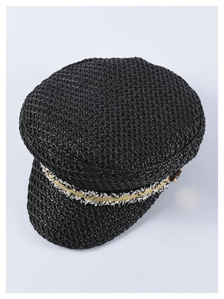 Casquette Gavroche en Paille Noire - Sargasse 2