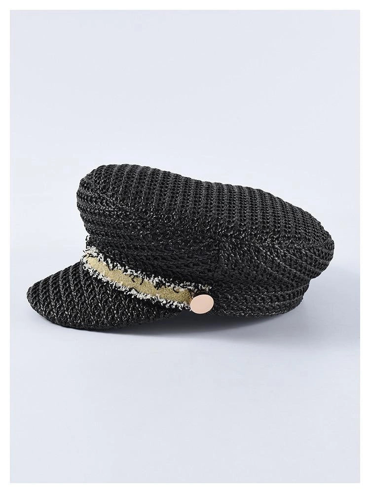 Casquette Gavroche en Paille Noire - Sargasse 3