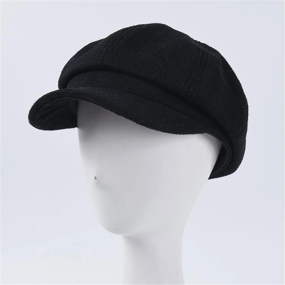 Casquette Gavroche en Polyester Noir - Veloursaine 2