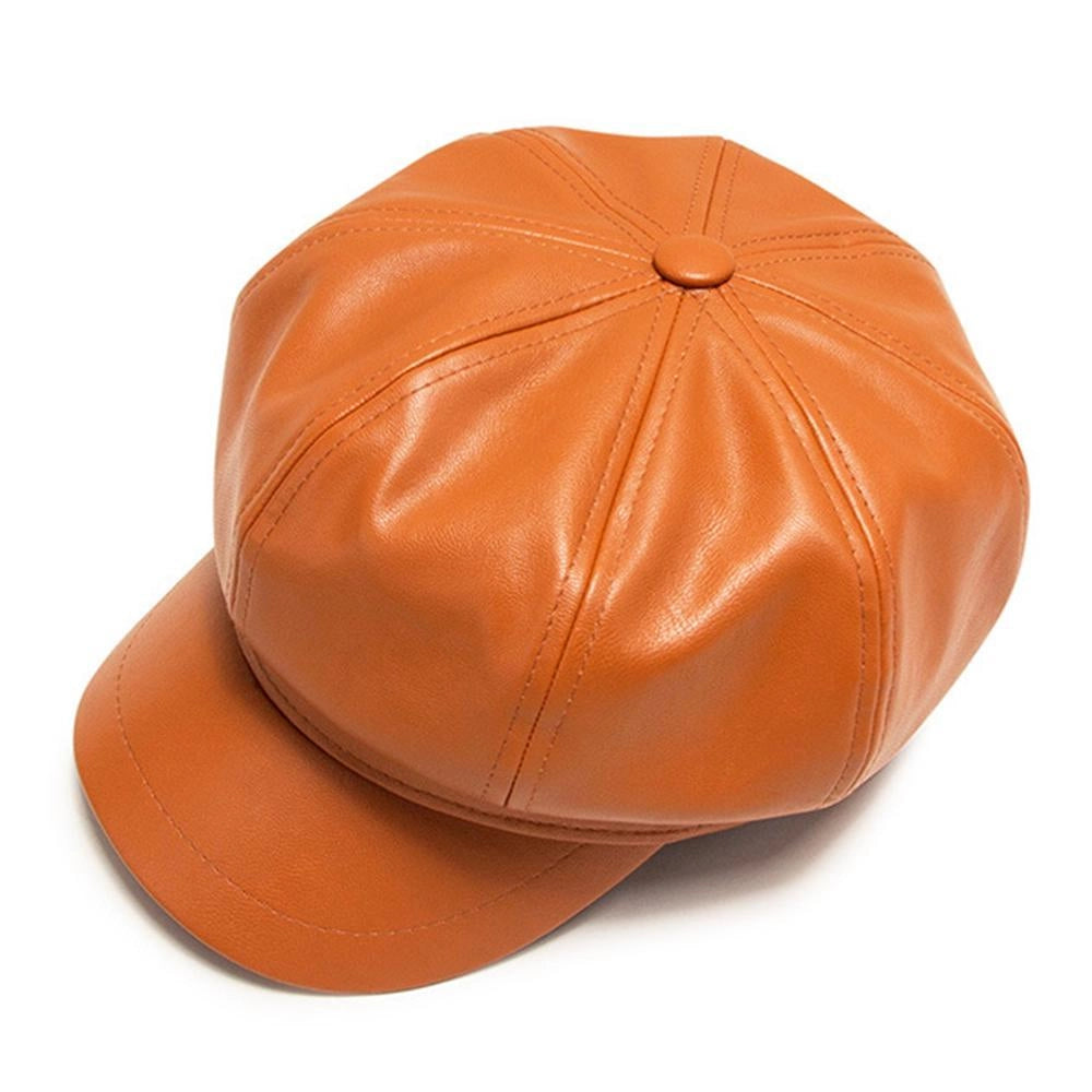 Casquette Gavroche en Simili Cuir Camel - Caravane 3