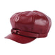 Casquette Gavroche en Simili Cuir - Carmesin