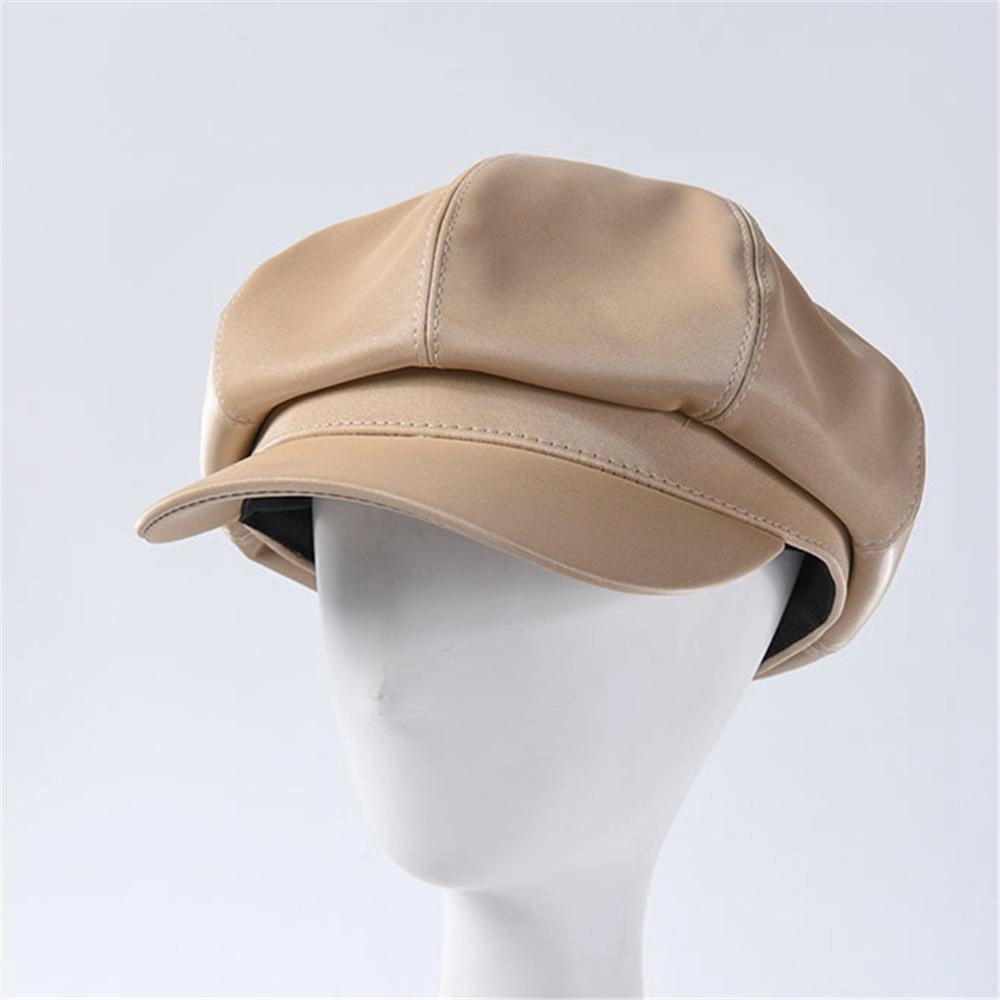 Casquette Gavroche en Simili Cuir - Champagne 3