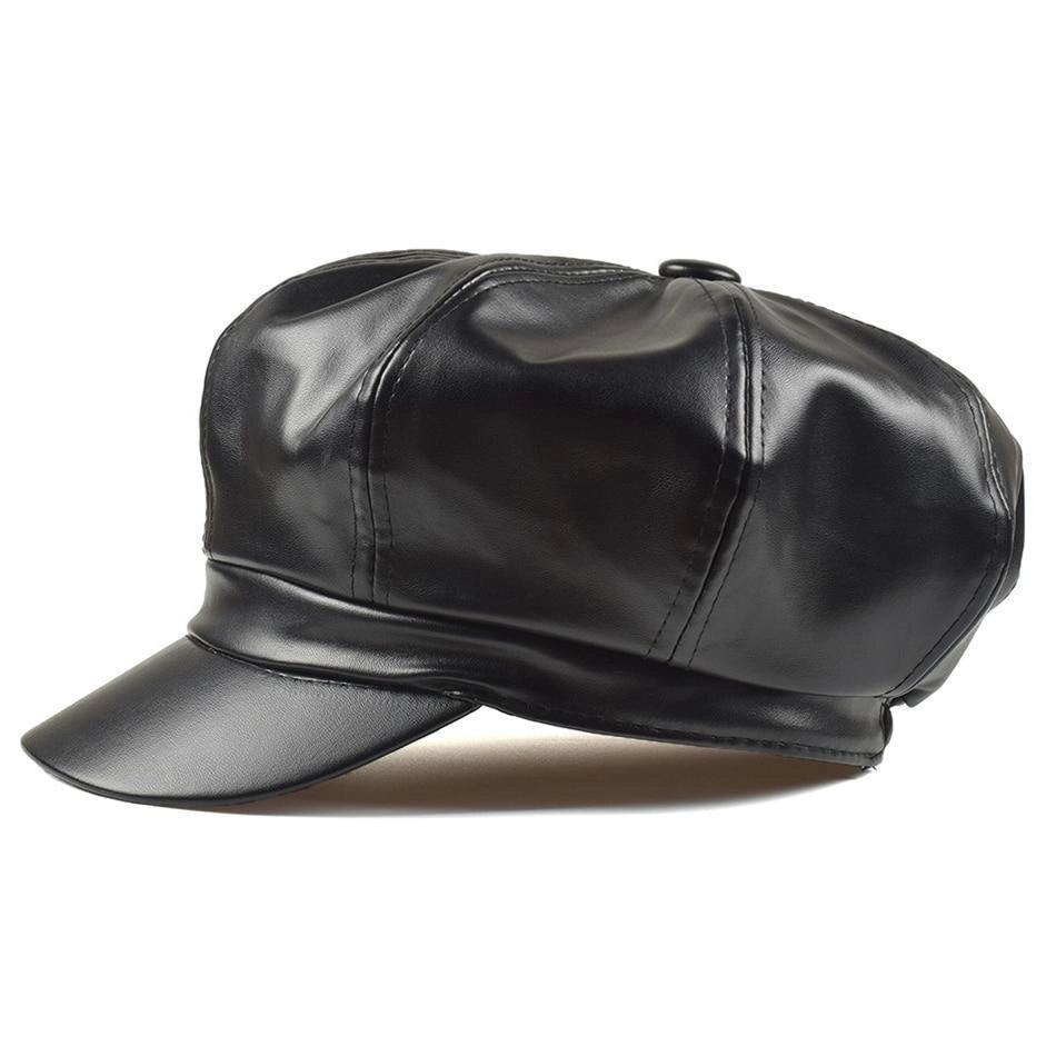 Casquette Gavroche en Simili Cuir - Cuirombre 1