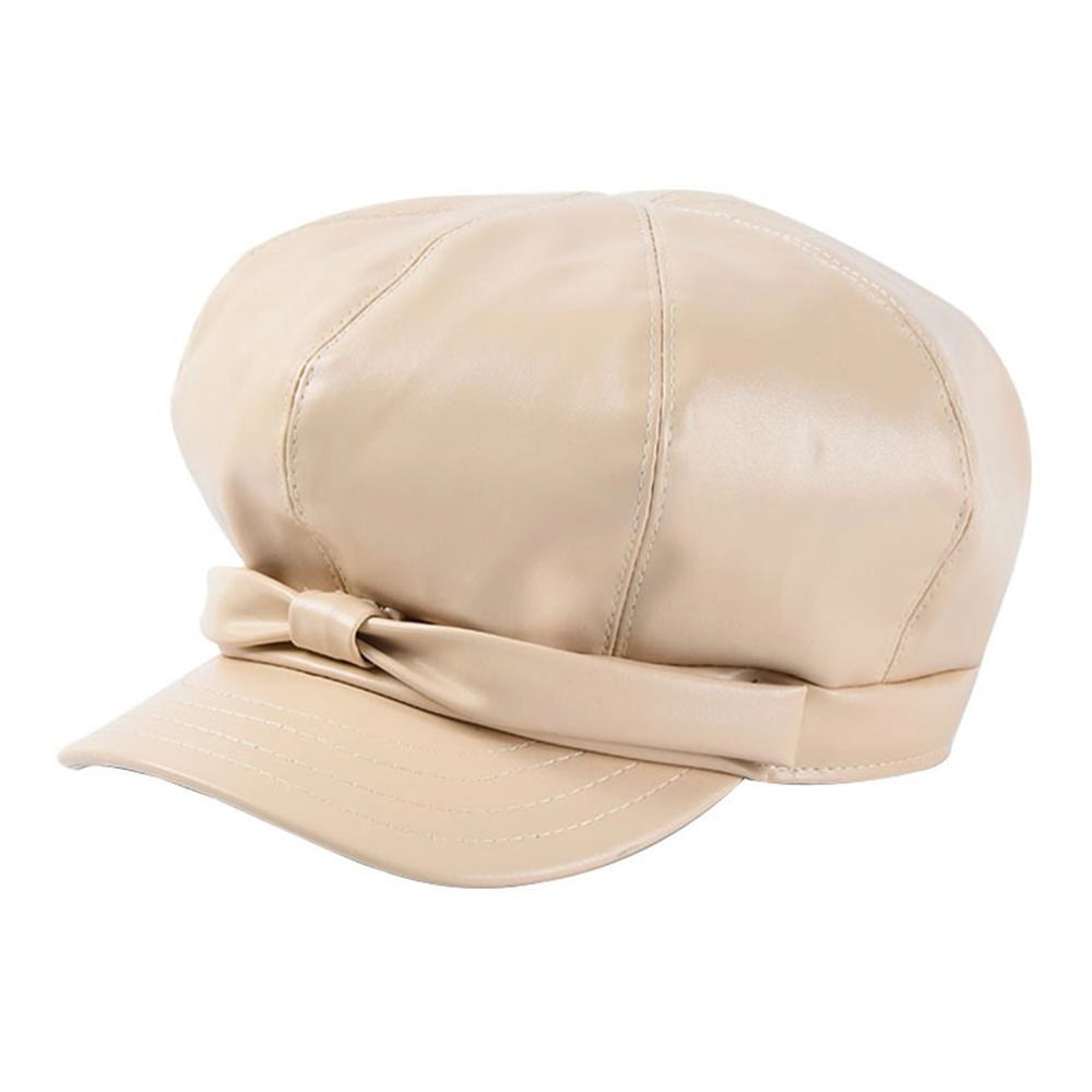Casquette Gavroche en Simili Cuir - Saharine 1