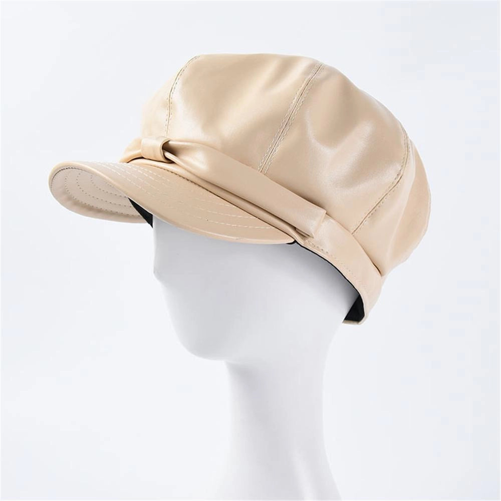 Casquette Gavroche en Simili Cuir - Saharine 2