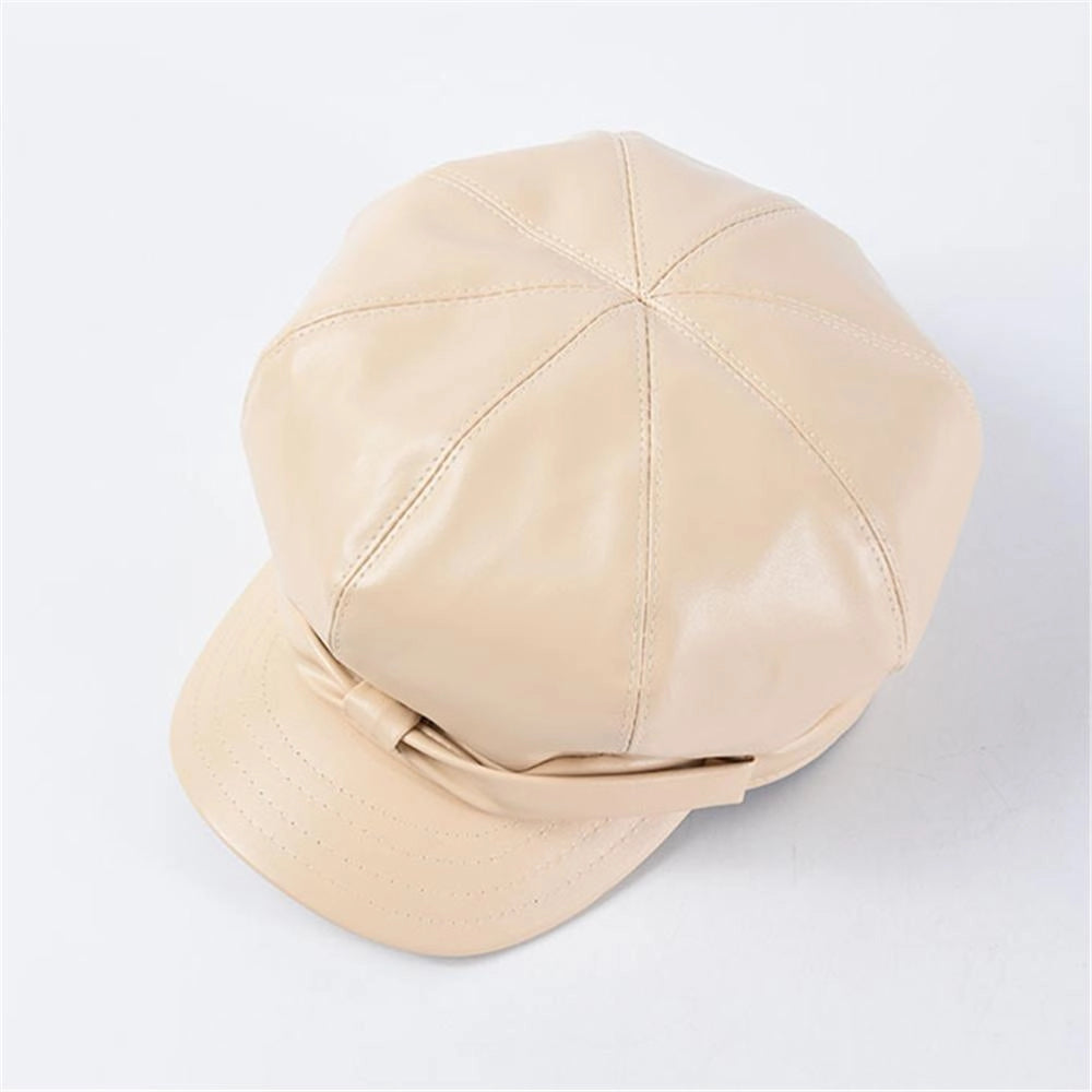 Casquette Gavroche en Simili Cuir - Saharine 3