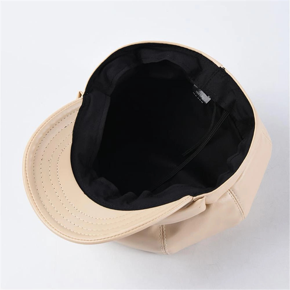 Casquette Gavroche en Simili Cuir - Saharine 5