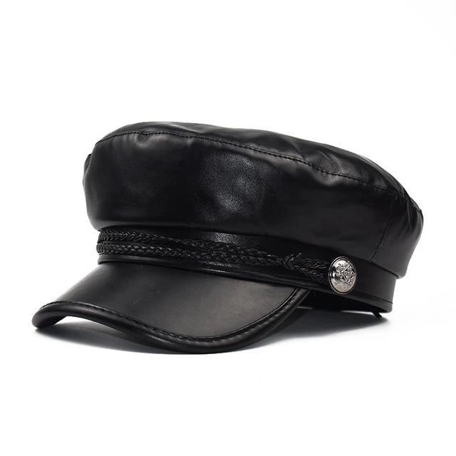 Casquette Gavroche en Simili Cuir - Sélénienne 1