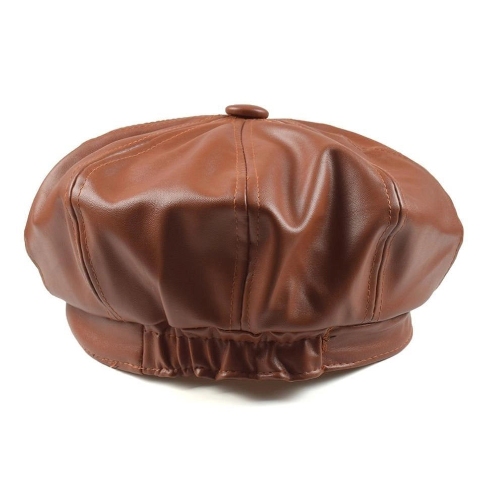 Casquette Gavroche en Simili Cuir - Sellebrun 3