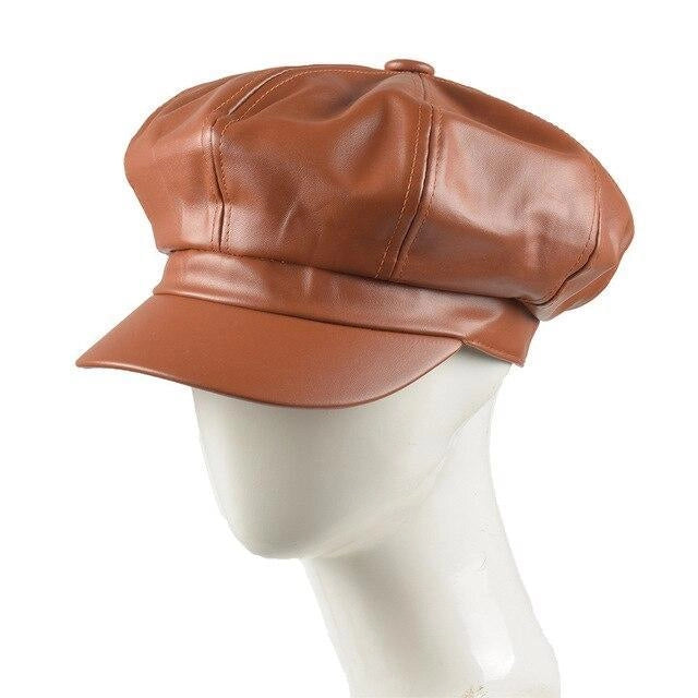 Casquette Gavroche en Simili Cuir - Sellebrun 4