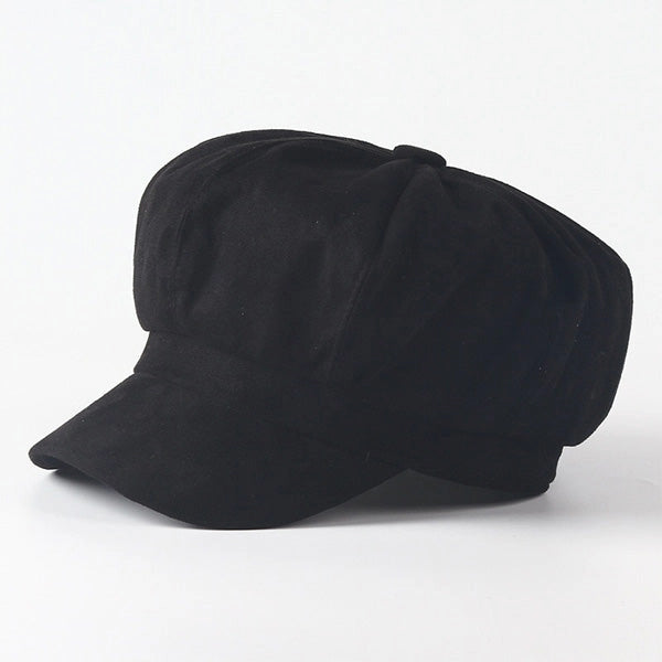 Casquette Gavroche en Suédine Noire - Veloursin 1