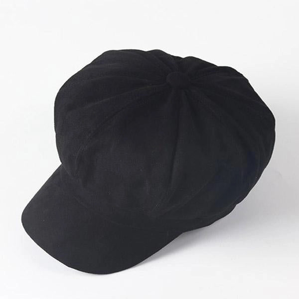 Casquette Gavroche en Suédine Noire - Veloursin 2