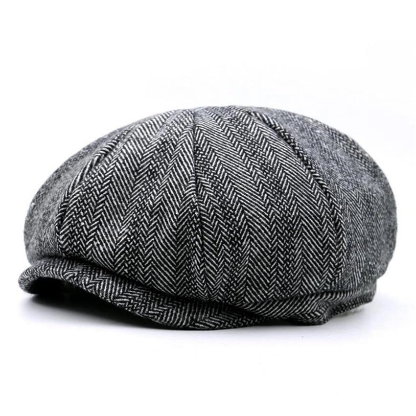 Casquette Gavroche en Tweed à Chevrons - Herringham 1