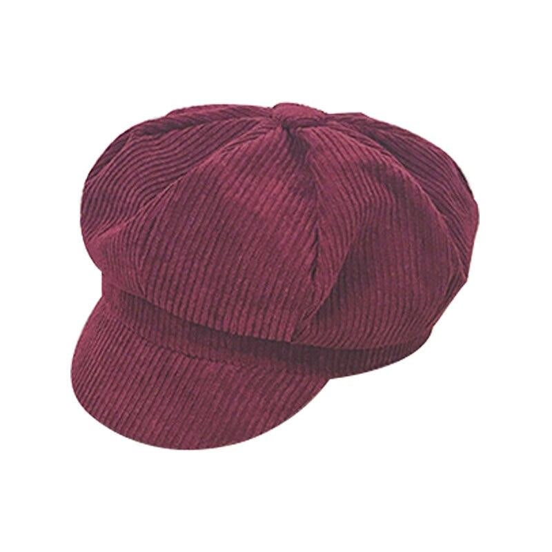 Casquette Gavroche en Velours Côtelé - Bordeauxine 1
