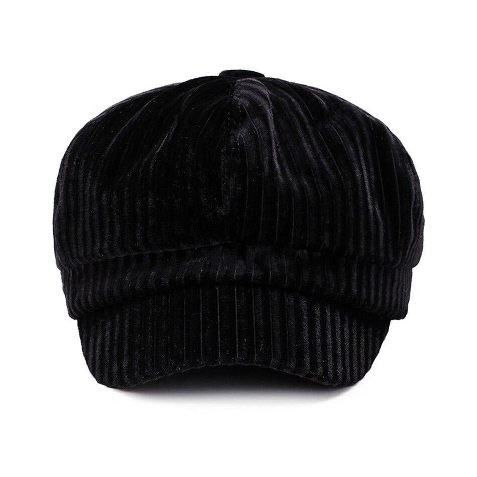 Casquette Gavroche en Velours Noir - Velournuit 4
