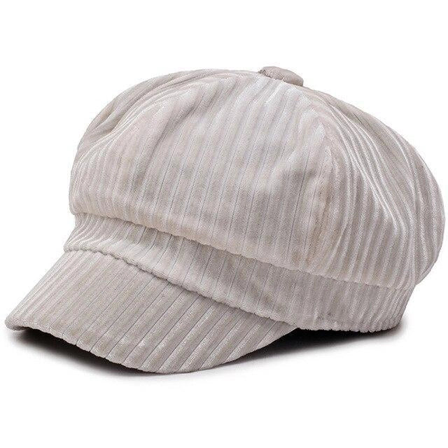 Casquette Gavroche en Velours - Vanille 1