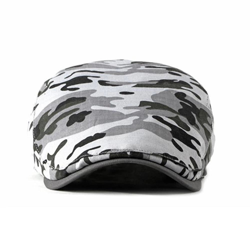 Casquette Plate en Coton à Camouflage - Grisombre 2