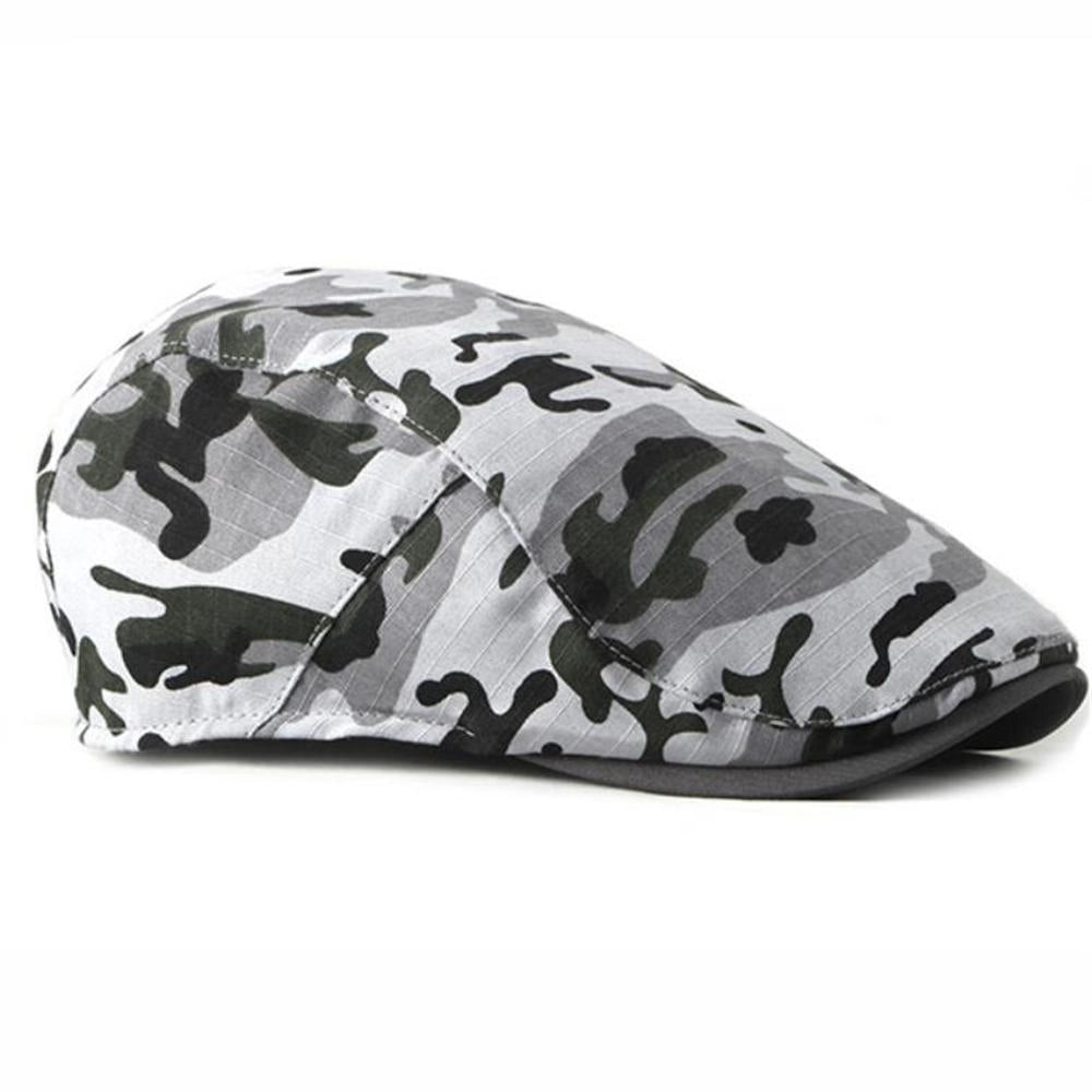 Casquette Plate en Coton à Camouflage - Grisombre 3