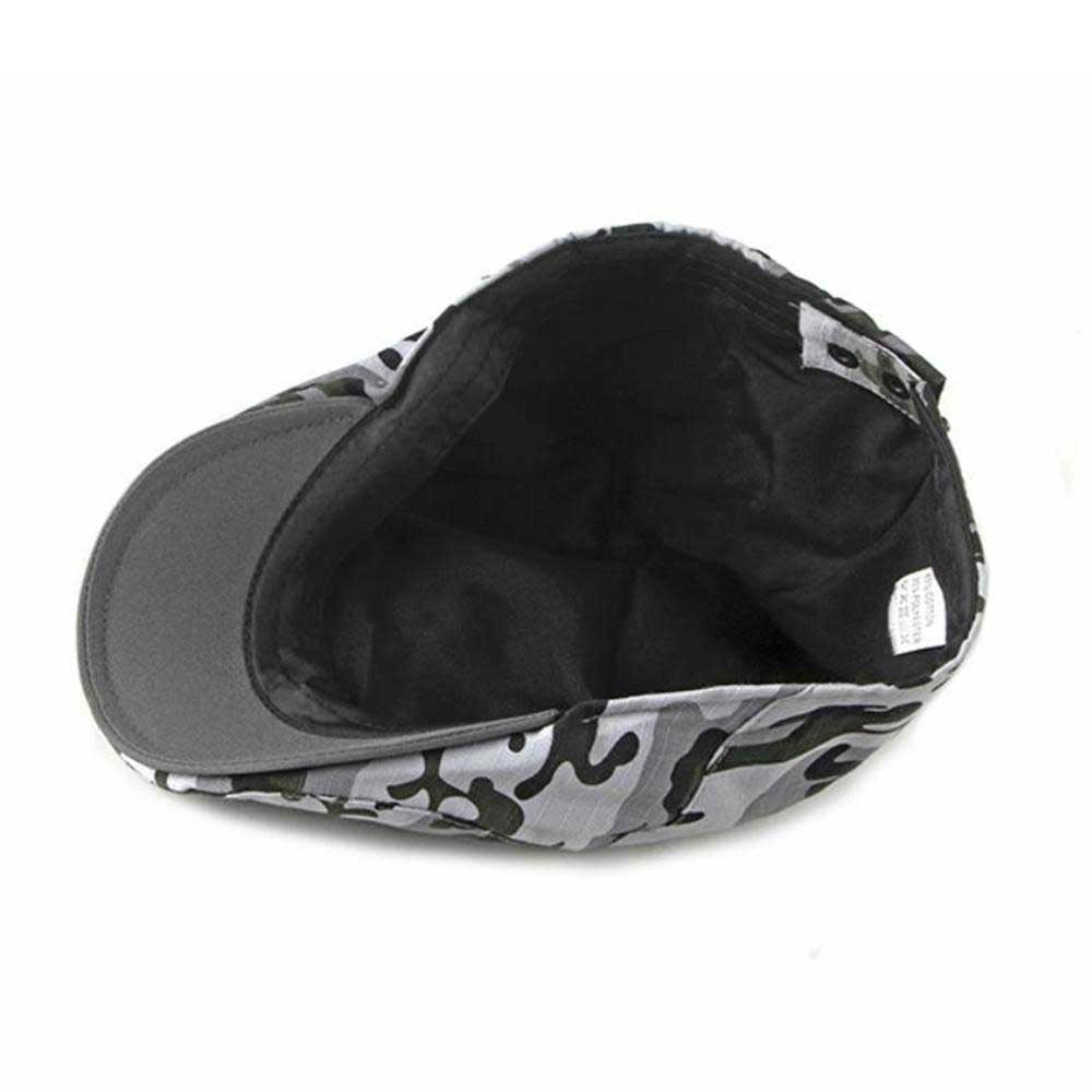 Casquette Plate en Coton à Camouflage - Grisombre 4