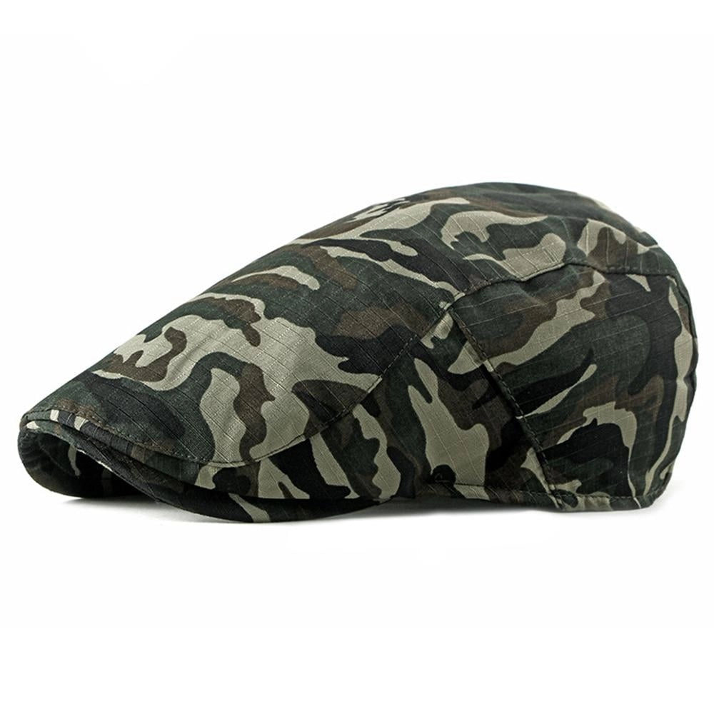 Casquette Plate en Coton à Camouflage - Woodland 1
