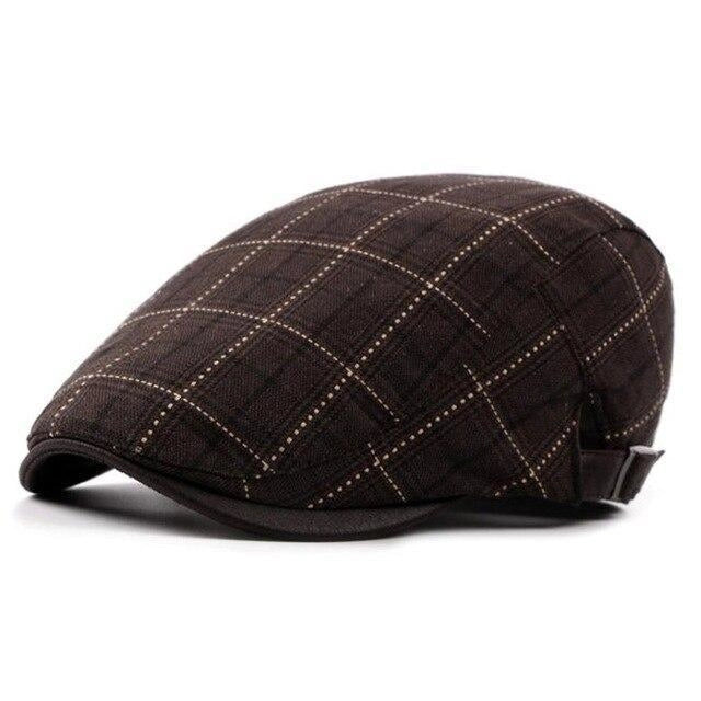 Casquette Plate en Coton à Carreaux - Braymore 1