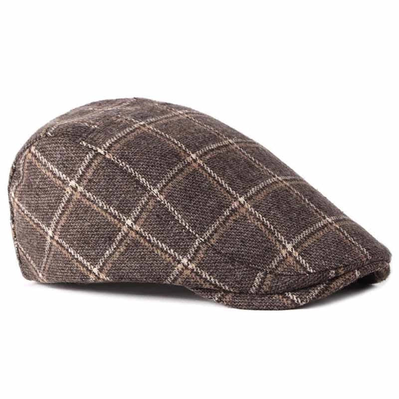 Casquette Plate en Coton à Carreaux - Carlan 3