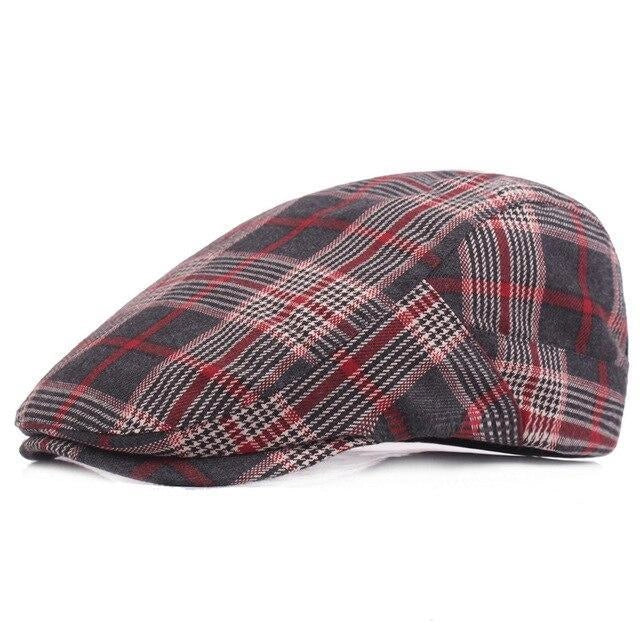 Casquette Plate en Coton à Carreaux - Charleston 1