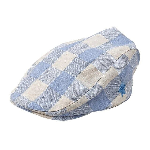 Casquette Plate en Coton à Carreaux - Cieldamier 1