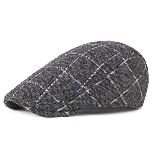 Casquette Plate en Coton à Carreaux - Clydestone 1